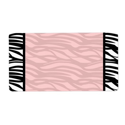 Zachte roze Zebra blanco labels (Voorkant)