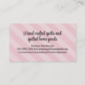 zachte rozen met quilt quilt quiltkaart visitekaartje (Achterkant)