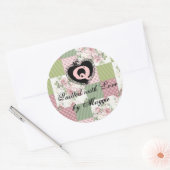Zachte  rozen Patchwork quilt label (Envelop)