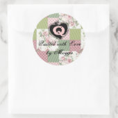 Zachte  rozen Patchwork quilt label (Tas)