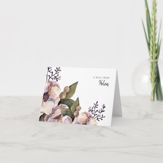 Zachte Rozen van de Waterverf van de Perzik Noteer Notitiekaartje (Voorkant)