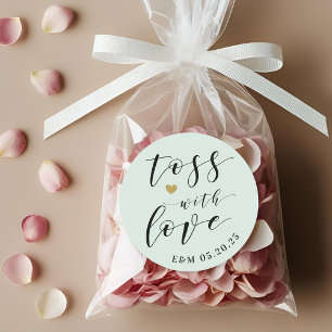 Zachte Salie Strooi met Liefde Trouwfeest Confetti Ronde Sticker