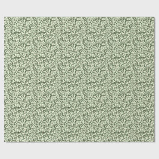 Zachte Saliegroene Botanische Bladpatroon Cadeaupapier (Vlak)
