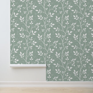 Zachte Saliegroene Minimalistische Botanische Tak Behang