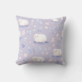 Zachte Schapen- en Bloempatroon Kussenhoeve Kussen