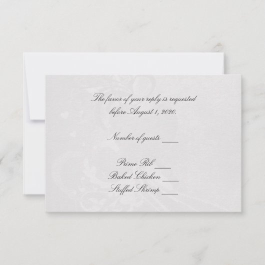 Zachte Silver Heart RSVP (Voorkant)
