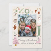 Zachte Simpele Kerst Foto in Pastelkleuren Feestdagenkaart (Voorkant)