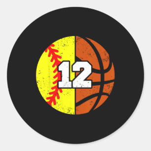 Zachte Sketll Nummer 12 Jersey Grappige 12e Verjaa Ronde Sticker