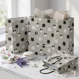 Zachte Slaande Katten Naadloos Patroon Medium Cadeauzakje