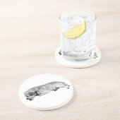 Zachte slok, kleine vonk zandsteen onderzetter (Zijkant)