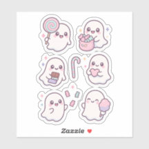 Zachte Snoep Geesten Kawaii Sticker Set