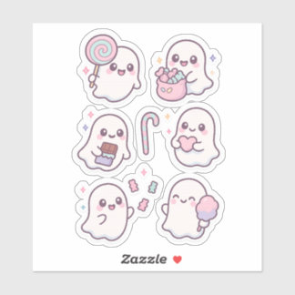 Zachte Snoep Geesten Kawaii Sticker Set