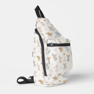 Zachte Sphynx Kat Patroon Aangepaste Monogram Scho Sling Bag