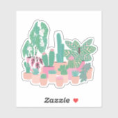 Zachte sticker met kamerplanten (Vel)
