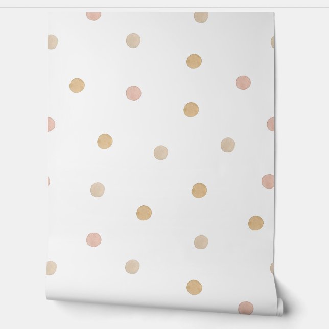 Zachte Stippen: Waterverf Polka Dot Behang (Afrollen)