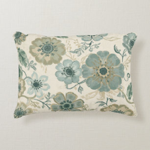 Zachte Stofachtige Blauwe Salie Groene Beige Boerd Accent Kussen