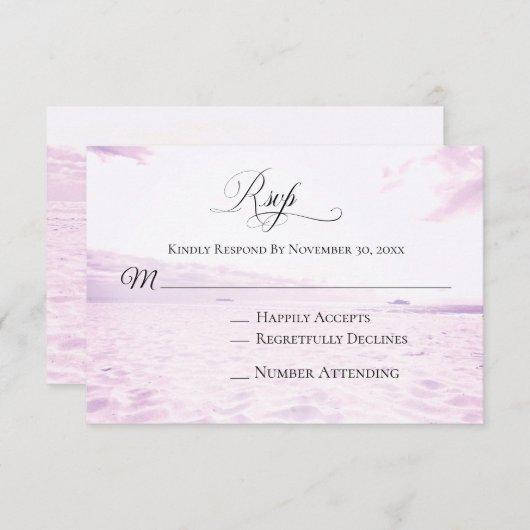 *~* Zachte strand Zee Sand Sky PhotoWedding RSVP Kaartje (Voorkant / Achterkant)