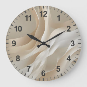 "Zachte Stromingen" Beige Abstracte Kunst Grote Klok