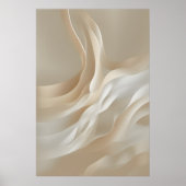 "Zachte stromingen" | Beige Abstracte kunst Poster (Voorkant)