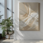 "Zachte stromingen" | Beige Abstracte kunst Poster