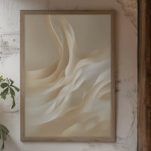 "Zachte stromingen" | Beige Abstracte kunst