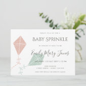 ZACHTE SUBTIEL ROZE BLAUWE VLIEGER BABY STROOIGOED KAART (Staand voorkant)