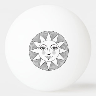 Zachte Sun Face Black en white Astronomy Symbol Pingpongballen