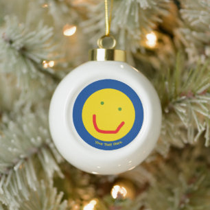 Zachte Sun Happy Face Keramische Bal Ornament