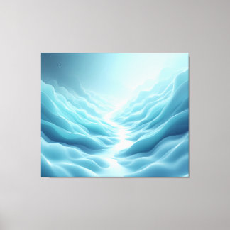 Zachte Surrealistische Aqua Droomlandschap Abstrac Canvas Afdruk