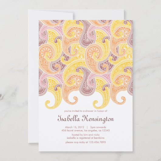 Zachte Swirls Baby shower Uitnodiging (Voorkant)