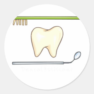 Zachte tandspiegel ronde sticker