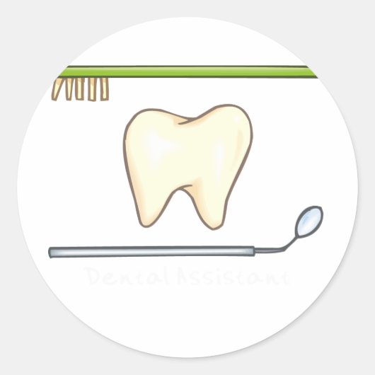 Zachte tandspiegel ronde sticker (Voorkant)