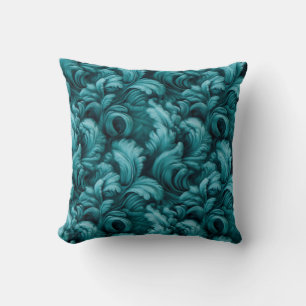 Zachte Teal Turquoise Bloemrijke Elegante Comfort Kussen