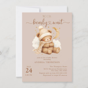 Zachte teddybeer babyshower uitnodigingen