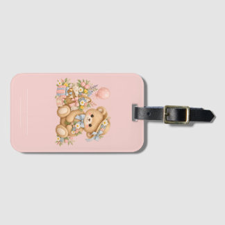 Zachte Teddybeer Feestje Design Bagagelabel