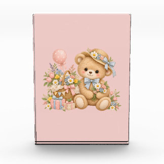Zachte Teddybeer Feestje Design Fotoblokken