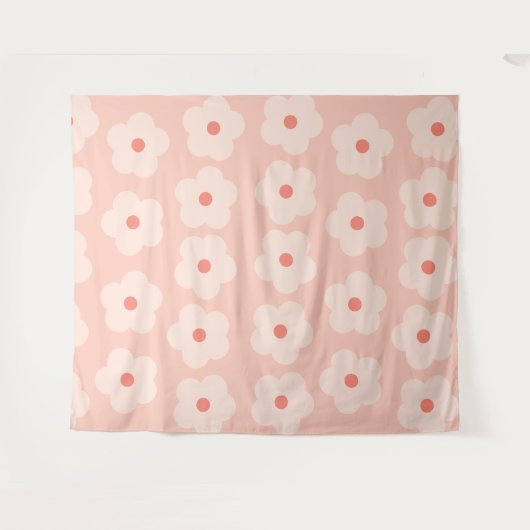 Zachte tint perzik bloeit wandkleed (Voorkant (horizontaal))