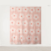 Zachte tint perzik bloeit wandkleed (Voorkant)