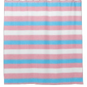 Zachte Transgender Pride Flag Kleuren Stripes Douchegordijn (Voorkant)