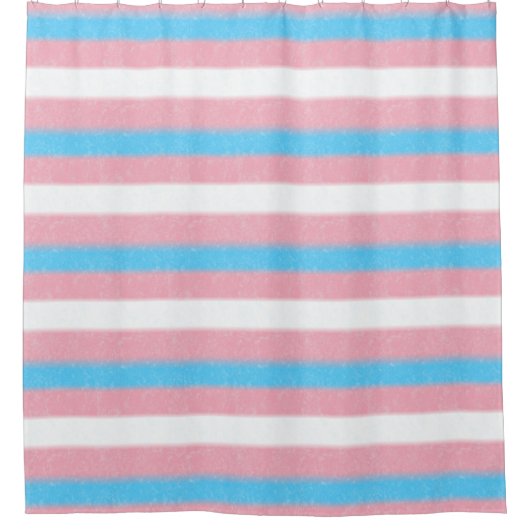 Zachte Transgender Pride Flag Kleuren Stripes Douchegordijn (Voorkant)