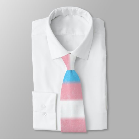 Zachte Transgender Pride Flag Kleuren Stripes Stropdas (Gebonden)