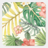 Zachte tropen vierkante sticker (Voorkant)