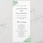 Zachte Tropische Palm Leaf Wedding Programma (Voorkant)