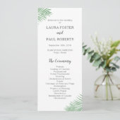 Zachte Tropische Palm Leaf Wedding Programma (Staand voorkant)