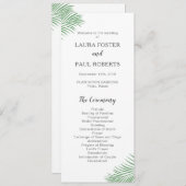 Zachte Tropische Palm Leaf Wedding Programma (Voorkant / Achterkant)