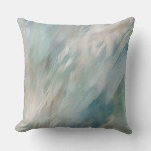 Zachte Turquoise Blau Beige Abstracte Print Kussen