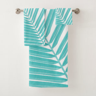 Zachte Turquoise Palm Leaf Dream #2 #tropical #wal Bad Handdoek
