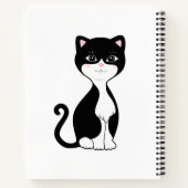 Zachte Tuxedo Kat op Witte Spiraal Notitieboek (Achterkant)