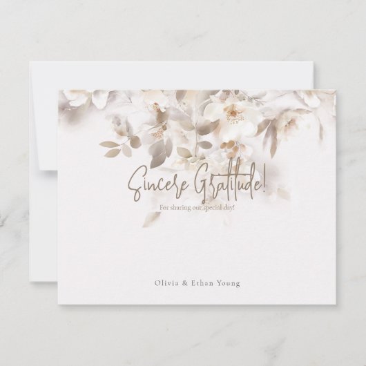 Zachte valbladeren dank u bedankkaart (Voorkant)