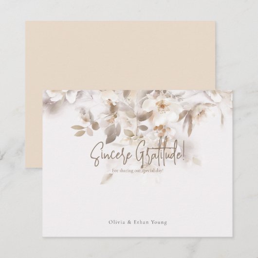 Zachte valbladeren dank u bedankkaart (Voorkant / Achterkant)